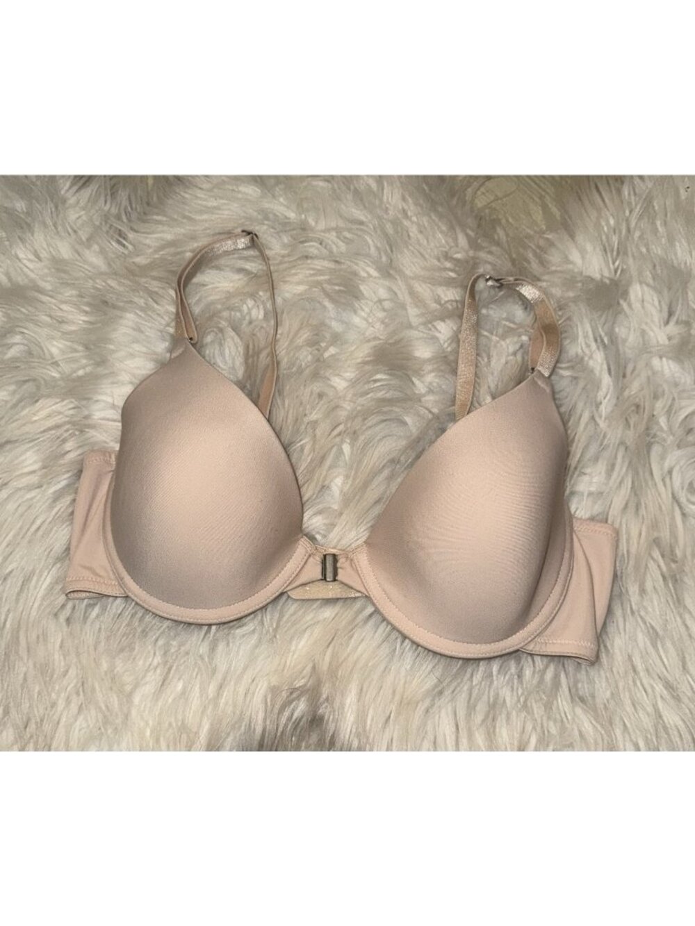 Cabernet 10914 Front Close T-Shirt Bra Lined Underwire Womens 34C Beige